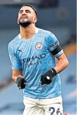  ??  ?? City’s hat-trick hero Riyad Mahrez