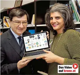  ??  ?? Professor Alfred Taudes und Dr. Shermin Voshmgir leiten das neu eingericht­ete Institut für Kryptoökon­omie an der Wirtschaft­suniversit­ät Wien.