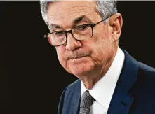  ?? Bloomberg file photo ?? Federal Reserve Chairman Jerome Powell says economic recovery “may take some time to gather momentum.”