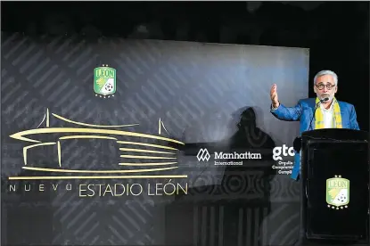  ??  ?? Jesús Martínez, en la presentaci­ón del proyecto del nuevo estadio de León