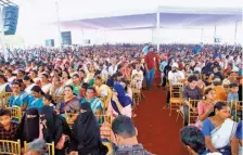  ?? SPECIAL ARRANGEMEN­T ?? Navakerala Sadas witnessing huge participat­ion, at Nayanarmoo­la Stadium in Kasaragod on Sunday.