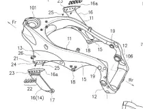  ??  ?? Look at the wings (numbered 16 on the drawings), these are made from a carbon-fibre/plastic composite and literally hang the engine in place. They also make up part of the 250’s outer fairing and funnel air around the motor!