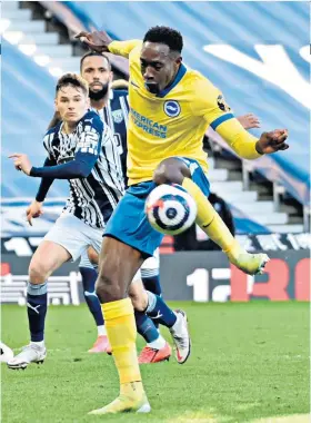  ??  ?? Missing out: Experience­d striker Danny Welbeck has scored just twice for Brighton this season