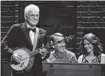  ?? FILE PHOTO BY SARA KRULWICH/THE NEW YORK TIMES ?? Steve Martin plays banjo as the cast of “Bright Star” performs during the 70th Annual Tony Awards at the Beacon Theater in New York in June 2016.