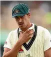  ??  ?? Mitchell Starc was in discomfort during the third test in Perth.