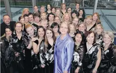  ??  ?? Conductor Morna Edmundson and the 29-year-old Elektra Women’s Choir were beneficiar­ies of the recent Wall Centre spring concert.