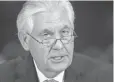  ?? J. SCOTT APPLEWHITE, AP ?? Rex Tillerson, testifying before the Senate Foreign Relations Committee, won the panel’s approval Monday.