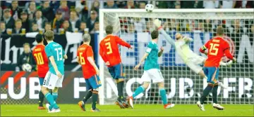  ??  ?? Germany’s Thomas Mueller scores their first goal. — Reuters photo