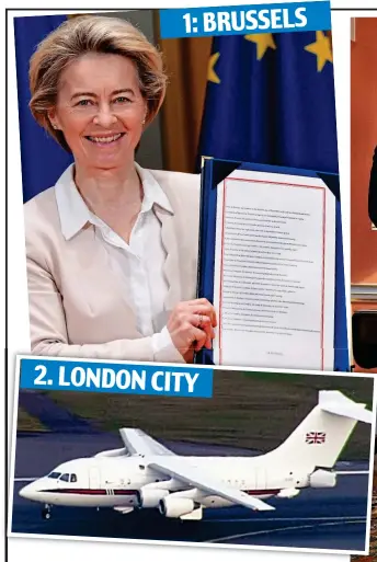  ??  ?? 2. LONDON CITY
Signed and sealed: EU Commission president Ursula von der Leyen with the agreement, top, before it was flown here by the RAF