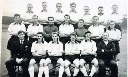  ??  ?? The Port Vale team of 1956-1957, with John Poole on the middle row fifth from the left.