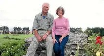  ??  ?? Ron and Juliet Jones establishe­d a split flock of fine-woolled merinos and naturally fertile romneys which are run side by side on the rocky lunar landscapes of Matarae Station.