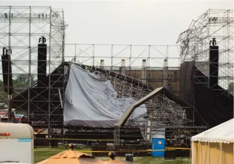  ?? VICTOR BIRO ?? A Radiohead stage collapsed and killed drum technician Scott Johnson just hours before the concert in Downsview Park in June 2012.