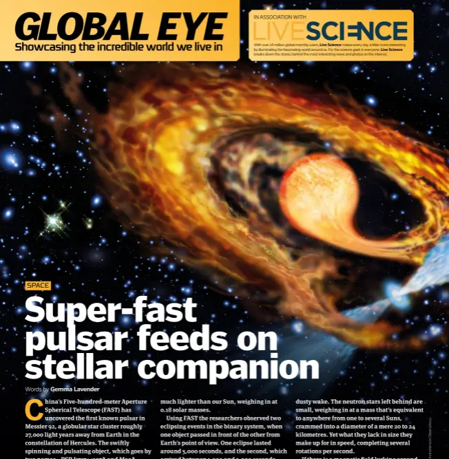 Super Fast Pulsar Feeds On Stellar Companion Pressreader