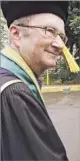  ?? Paul Carter
Associated Press ?? ‘O’ SCHOOL As University of Oregon president, Frohnmayer, shown in 2009, adopted the “O” logo campuswide.