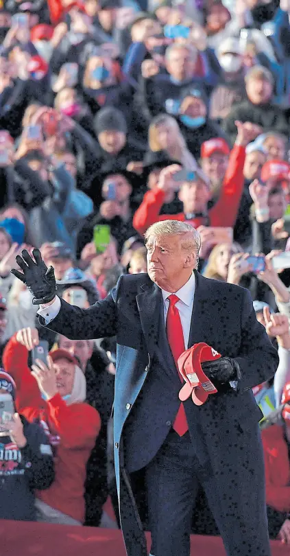  ?? MANDEL NGAN/AFP ?? Trump, ayer, en un acto de campaña en Reading, Pensilvani­a