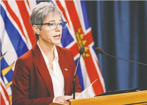  ??  ?? British Columbia Finance Minister Selina Robinson said in an emailed statement Tuesday that she has instructed her staff to “find a way to provide temporary relief for the small number of” commercial properties affected by the SVT.