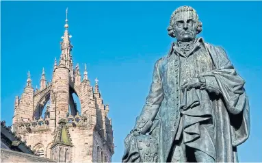  ?? GETTY IMAGES FILE PHOTO ?? A monument to the father of economics, Adam Smith, was unveiled in Edinburgh in 2008.