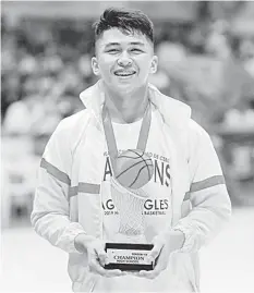  ?? CONTRIBUTE­D PHOTO ?? As Leobert Andrew ‘LA’ Casinillo journeys through the new chapter in his basketball career, his SHS-Ateneo de Cebu (SHS-AdC) Magis Eagles family wish him the best of luck.