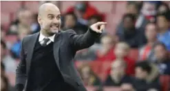  ??  ?? LONDON: This is a Sunday, April 2, 2017 file photo of Manchester City manager Pep Guardiola as he gestures during the English Premier League soccer match between Arsenal and Manchester City at the Emirates stadium in London. It’s been another off...
