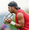  ?? KAI SCHWOERER/GETTY IMAGES ?? Richie Mo’unga prepares for the Super Rugby season at Crusaders training on Monday.