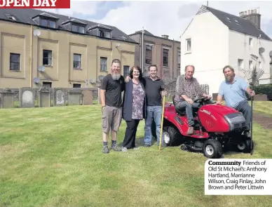  ??  ?? Community Friends of Old St Michael’s: Anthony Hartland, Marrianne Wilson, Craig Finlay, John Brown and Peter Littwin