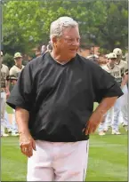  ?? Tommy Romanach / RN-T ?? Coosa head baseball coach Gus Bell is stepping down and was recognized for his career following Saturday’s game against Wesleyan.