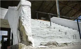  ?? MARSHALL GORBY / STAFF ?? The grandstand at the Miami County Fairground­s was crumbling but was repaired in time for the 2023 county fair, at a cost of $3.8 million.