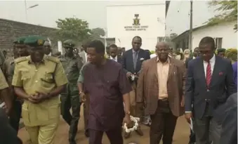  ??  ?? Adeboye during his recent visit to Kirikiri Maximum Prison, Lagos