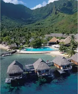  ??  ?? Over Water Bungalows feature glass floors and sun decks with private access to the lagoon.