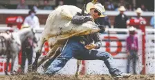  ?? AZIN GHAFFARI ?? Innisfail's Ryan Shuckburgh competes in the Steer Wrestling Performanc­e. He returns for Wild-card Saturday in steer wrestling.