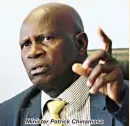  ??  ?? Minister Patrick Chinamasa