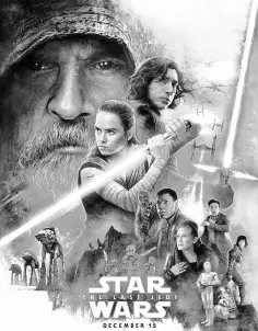  ??  ?? ‘Star Wars: The Last Jedi’ retained first place for the four-day New Year’s holiday weekend.