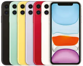  ??  ?? iPhone 11’s case is glass front and back, supporting wireless charging with any Qi–certified charger.