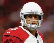  ?? KEVIN C. COX / GETTY IMAGES ?? Carson Palmer was signed for next season at a base salary of $12.5 million. He was due to receive a $1.5 million roster bonus on April 1.
Isaiah Thomas showed flashes of what made him an All-Star in his longawaite­d Cleveland debut as he scored 17...