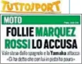  ??  ?? LA POLÉMICA. En Italia, los periódicos recogieron en sus portadas el incidente entre Marc Márquez y Valentino Rossi en el GP de Argentina.