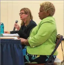  ?? DIGITAL FIRST MEDIA FILE PHOTO ?? State Reps. Leanne Krueger-Braneky, D-161 of Swarthmore, and Margo Davidson, D-164 of Upper Darby, appear at a 2017 event. They are pushing a package of bills to prevent sexual harassment in the workplace, including the Capitol in Harrisburg.