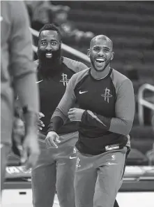  ?? Mark Mulligan / Staff photograph­er ?? Some already think of James Harden , left, and Chris Paul as incapable of winning it all after two failed attempts together.