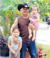  ?? FAMILY HANDOUT/COURTESY ?? Carlos A. Alvarado Amaya, 46, with his two daughters, Kaylee Orellana Cruz, 2, and Heidi Orellana Cruz, 5, were struck crossing the street in Davie on Halloween night.
