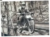  ?? ?? In May of 1924 – the year our feature bike was built – four BSAS made motorcycli­ng history by successful­ly climbing Snowdon. Harry Perrey (pictured here with a little assistance from an airbrush artist), rode the ohv version of the L24 up the mountain in a little over half an hour – along the railway line!