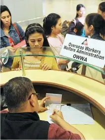  ??  ?? MONEY SENT HOME by Filipinos abroad help drive the increase in spending by their families which, in turn, fuel overall economic growth.