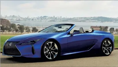  ??  ?? The 2021 Lexus LC 500 5.0L V/8 Convertibl­e. Photo courtesy of Lexus Internet Media.