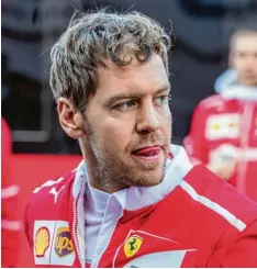  ?? Foto: dpa ?? „Man kann fühlen, dass es ein Schritt nach vorne ist“, beschreibt Sebastian Vettel sei ne ersten Trainingse­indrücke im neuen Dienstauto SF70H.