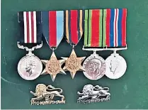  ?? ?? Right, Witton’s medals: above, as a young soldier; on his 100th birthday; and in London in 1957 with his comrade Don Phillips and Yvonne Eveloy, the résistante who with her husband had sheltered the pair in 1940