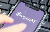 ?? COSTFOTO Sipa USA / USA TODAY NETWORK ?? An OpenAI interface is displayed on a mobile phone.