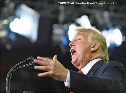  ?? Picture: AFP ?? TRUMPETING. President Donald Trump.