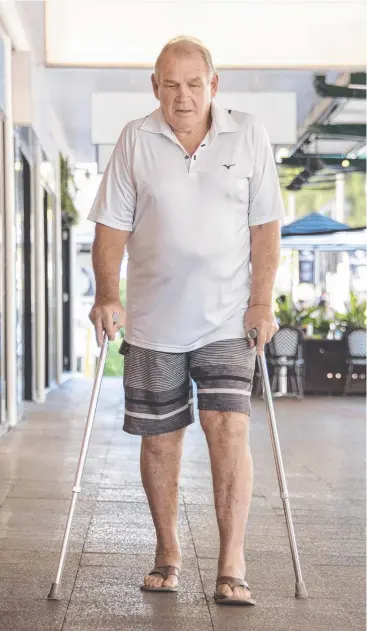  ?? Picture: BRIAN CASSEY ?? HOLDING PATTERN: Daintree man Mal Tolhurst, 70, is waiting for surgery. He travels to Cairns once a week to see his doctor or catch up with friends.