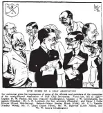  ??  ?? Rich history:A cartoon depicting an early meeting of the Associatio­n of Golf Club Secretarie­s in 1934
