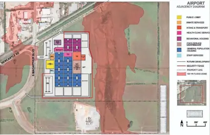  ?? PROVIDED ?? This rendering provided by HOK shows how Oklahoma County's new jail could be designed if it were located on land near Will Rogers World Airport in Oklahoma City.