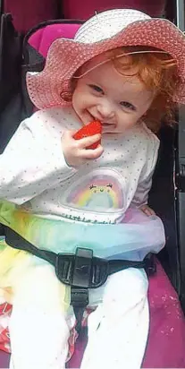  ?? ?? Tragic: Toddler Santina Cawley died in July 2019