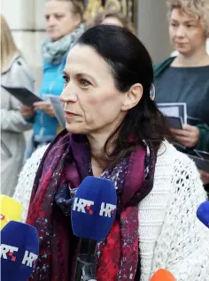  ??  ?? Activists of the Roda women’s associatio­n gathered outside Croatia’s Parliament building in Zagreb as part of the “#Let’s Stop the Silence” campaign to read out women’s testimonie­s about traumatic childbirth and gynaecolog­ical procedures in Croatian hospitals as well as to give MPs an open letter demanding the adoption of an action plan for the protection of women’s health. — AFP photos